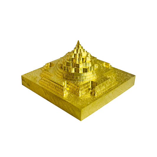 Maha Meru Shri Yantra 3D Meru Shri Yantra in 1.5x1.5" with Brass and Accurate Cutting.