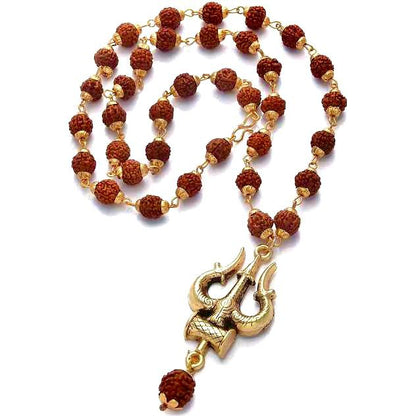 Rudraksha Mala with Trishul Pendent