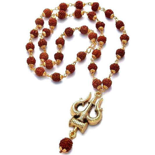 Rudraksha Mala with Trishul Pendent