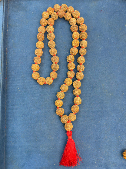 7 Mukhi Nepali Kantha mala 54+1 beads with certification and xray