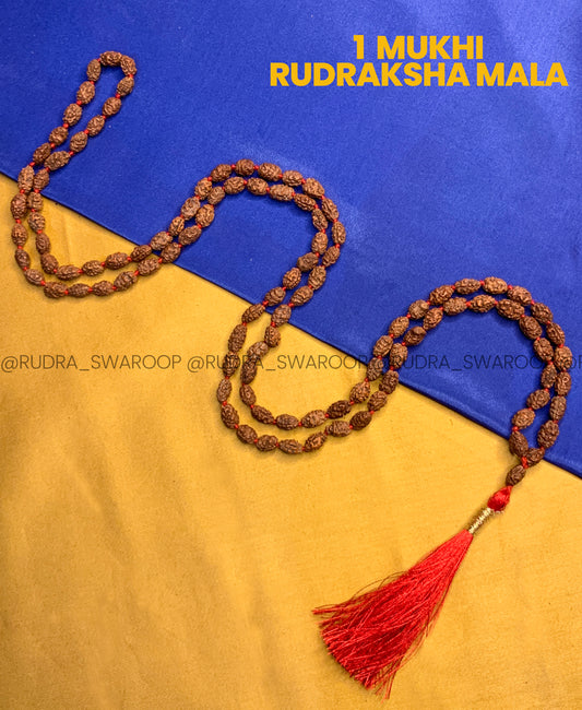 1 Mukhi Rudraksha Mala in Premium Quality