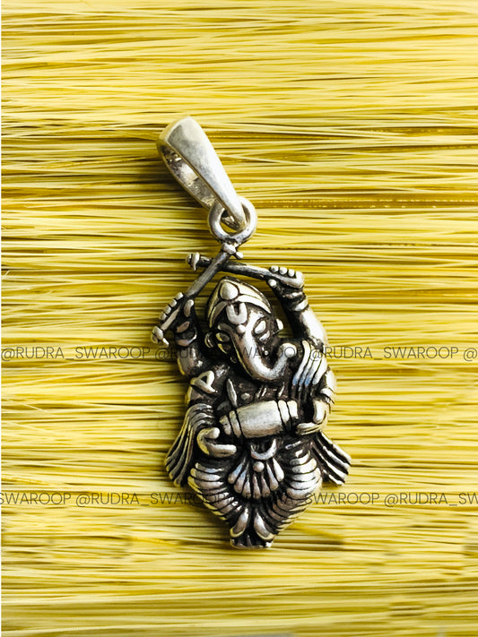 Sterling Silver Happy Ganesha Pendant