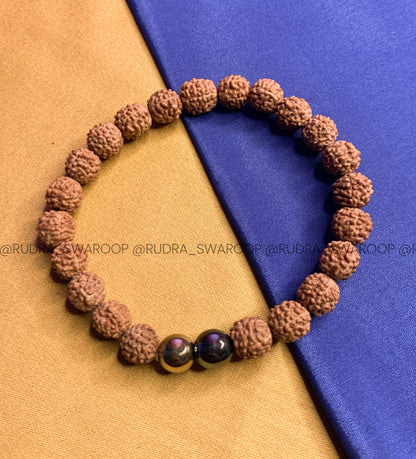Rudraksha with Hematite Bracelet
