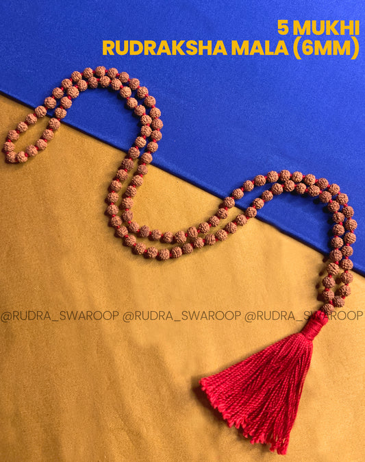 5 Mukhi mala in 6mm in Premium Quality
