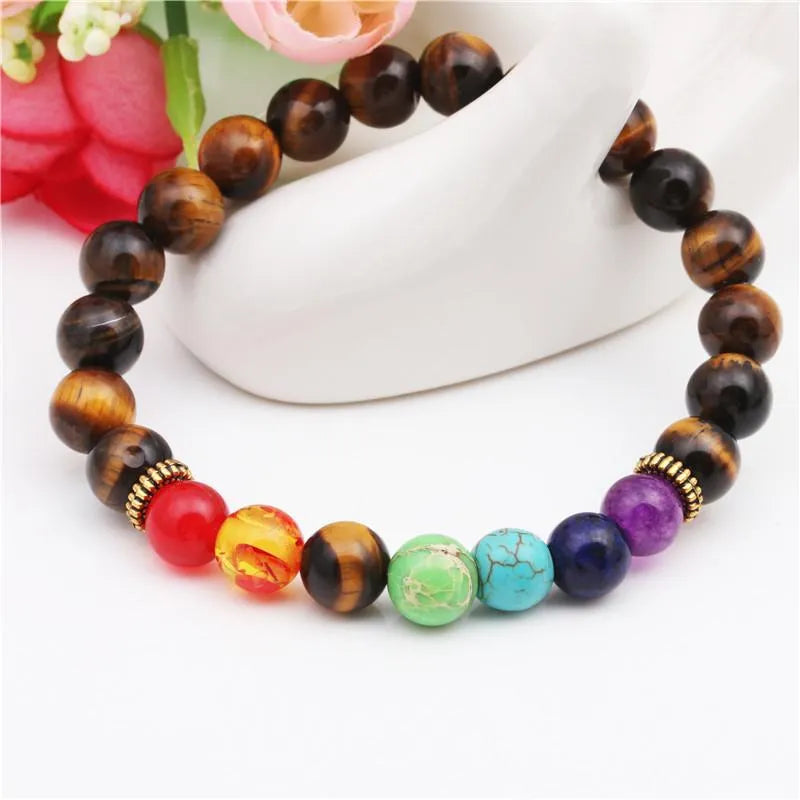 7 chakra with Tiger Eye Beaded Bracelet