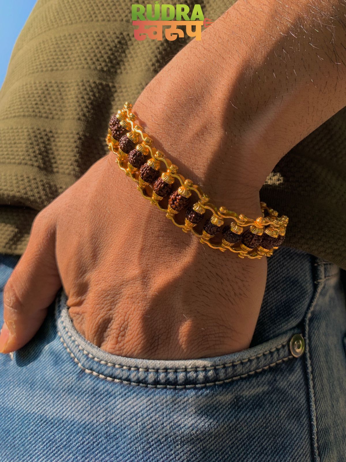 Gold plated Rudraksha Bracelet