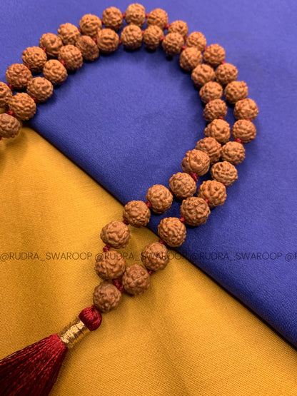 5 Mukhi Rudraksha mala 8mm in Premium Quality Chikna Bead