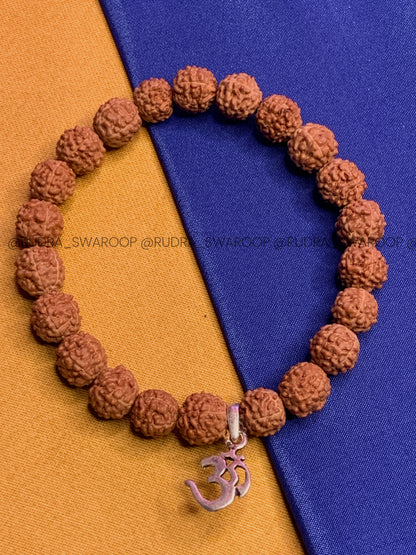 5 Mukhi Rudraksha with OM in Silver