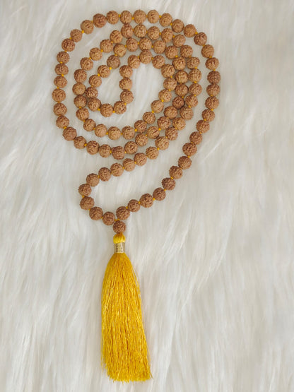 5 Mukhi Rudraksha mala 8mm in Premium Quality Chikna Bead