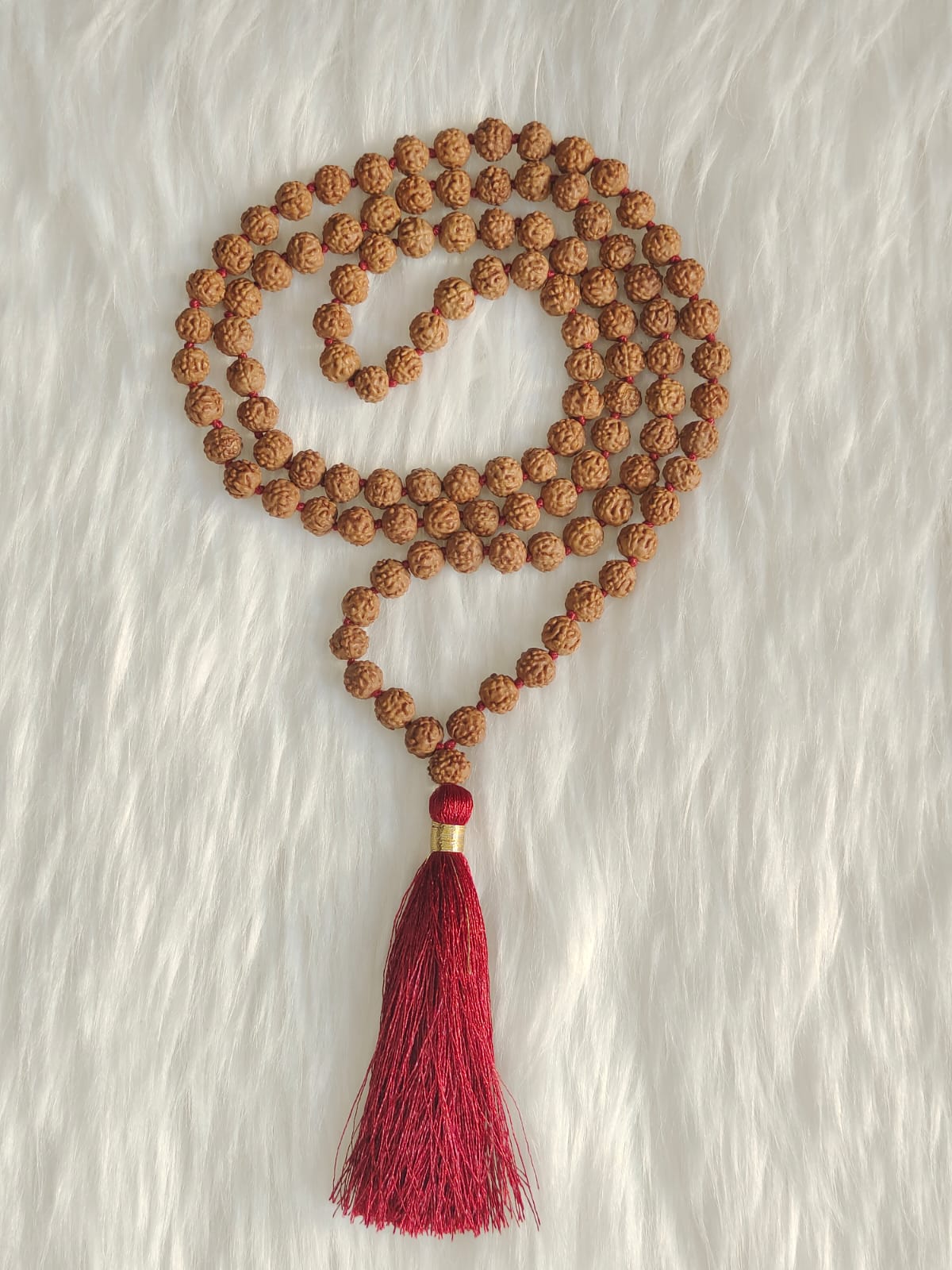 5 Mukhi Rudraksha mala 8mm in Premium Quality Chikna Bead