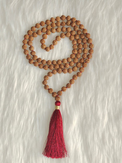 5 Mukhi Rudraksha mala 8mm in Premium Quality Chikna Bead