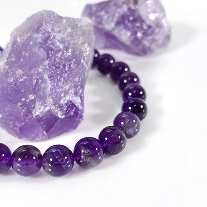 Amethyst 8mm Natural Stone Bracelet