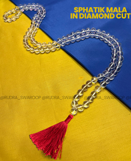 Sphatik Mala 8mm Diamond Cut in Premium Quality