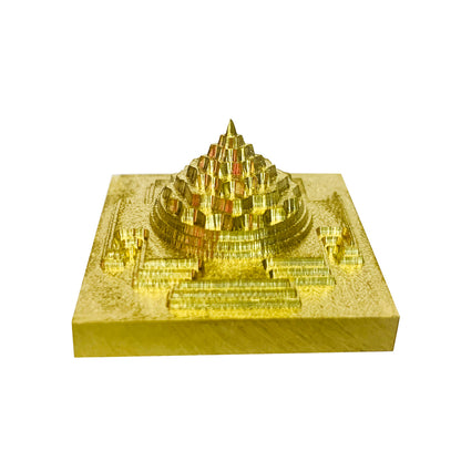Maha Meru Shri Yantra 3D Meru Shri Yantra in 1.5x1.5" with Brass and Accurate Cutting.